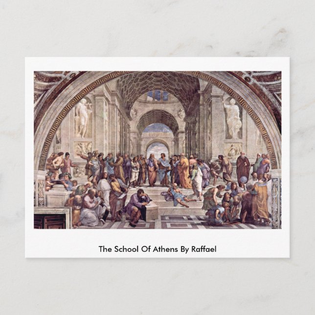 Die Athen-Schule von Raffael Postkarte (Vorderseite)