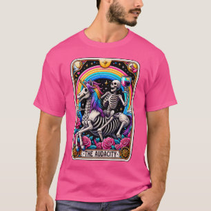 Die Audacity Lustige Tarotkarte Mystischer Skelett T-Shirt