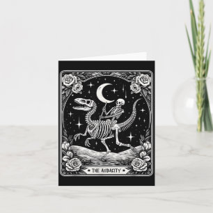 Die Audacity-Skelett-Reit-Dinosaurier-Tarotkarte Karte