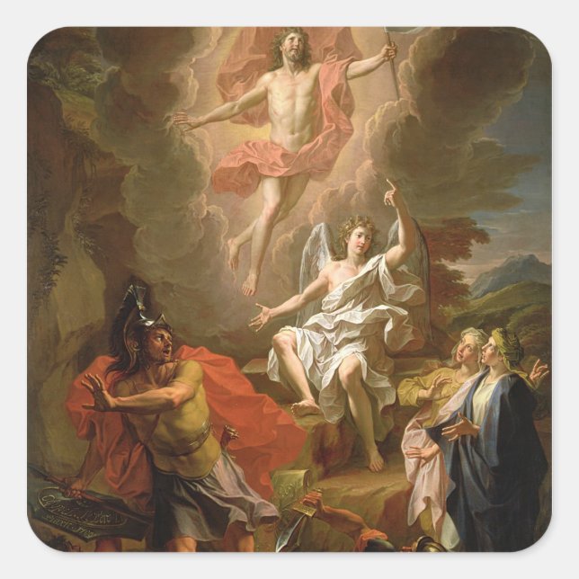 Die Auferstehung Christi, 1700 Quadratischer Aufkleber (Vorderseite)