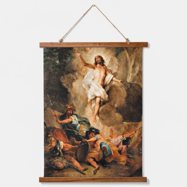 Die Auferstehung Christi, schöne Kunstmalerei Wandteppich Mit Holzrahmen (Vorderseite)