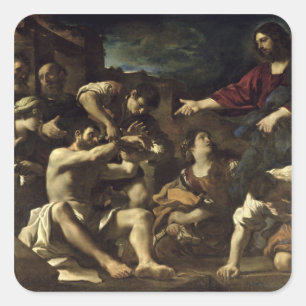 Die Auferstehung von Lazarus, c.1619 Quadratischer Aufkleber