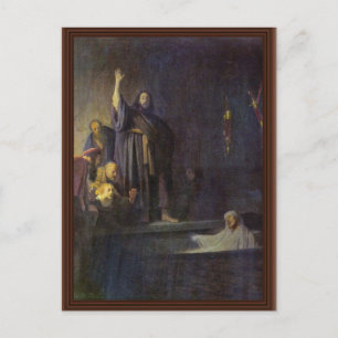 Die Auferweckung des Lazarus. Von Rembrandt Van Ri Postkarte