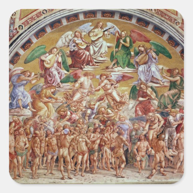 Die Aufforderung der Auserwählten an den Himmel Quadratischer Aufkleber (Vorderseite)