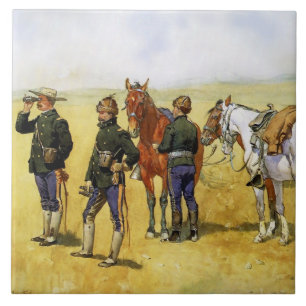 ”Die Aufklärungstruppe” von Frederic Remington Fliese
