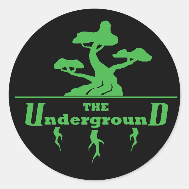 Die Aufkleber für das Untergrund Vaping Shop-Logo (Vorderseite)