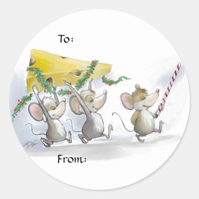 Die Aufkleber für die Weihnachtskäse (Vorderseite)