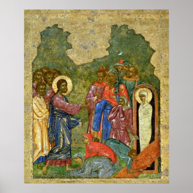 Die Aufstachelung von Lazarus, die russische Ikone Poster (Vorne)