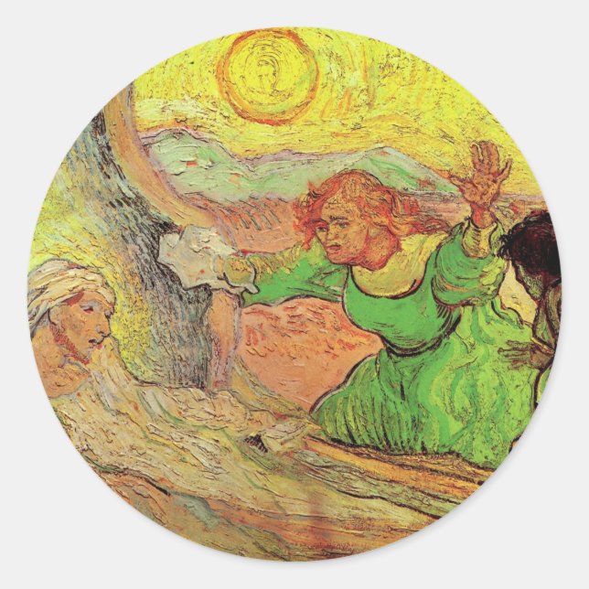 Die Aufstachelung von Lazarus durch Vincent van Go Runder Aufkleber (Vorderseite)