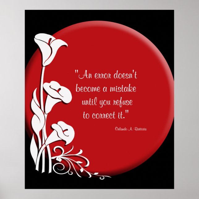 "Die aufstrebende Sonne mit Calla Lilies inspirier Poster (Vorne)