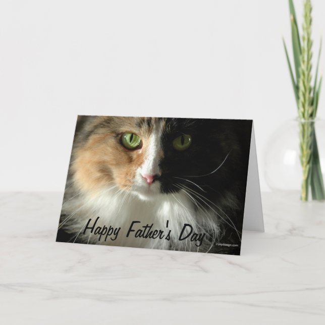 Die Augen der Katze sind glücklich zum Tag des Vat Karte (Vorderseite)