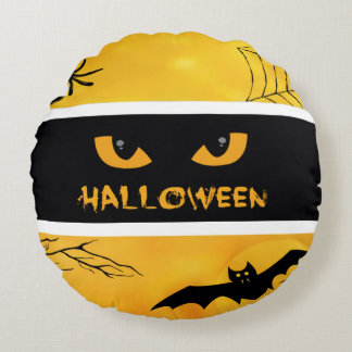 Die Augen des Halloween-Kissens (16") Rundes Kissen
