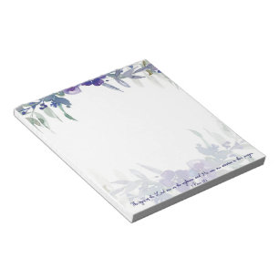 Die Augen des Herrn violett floral Notizblock
