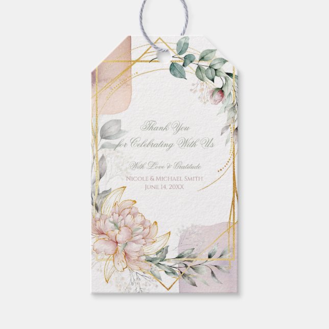 Die Aureate Rahmen Blumen Hochzeit  Geschenkanhänger (Vorderseite)