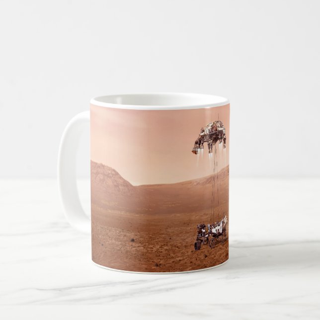 Die Ausdauer lief sicher auf den Mars. Kaffeetasse (Vorderseite Links)
