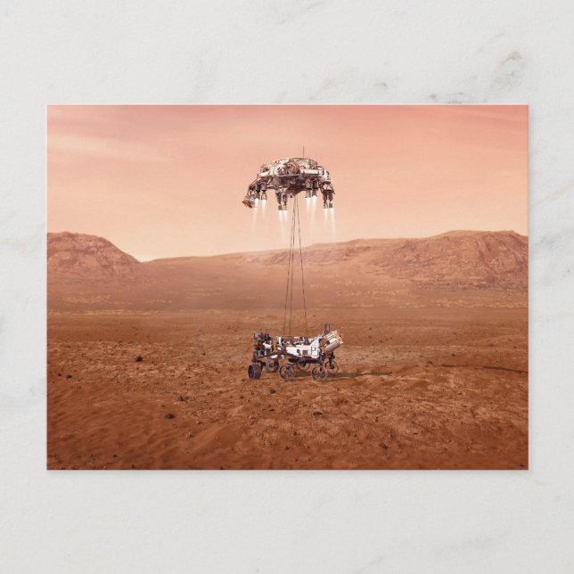Die Ausdauer lief sicher auf den Mars. Postkarte (Vorderseite)