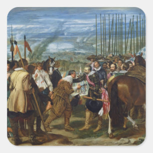 Die Auslieferung von Breda, 1625, c.1635 Quadratischer Aufkleber