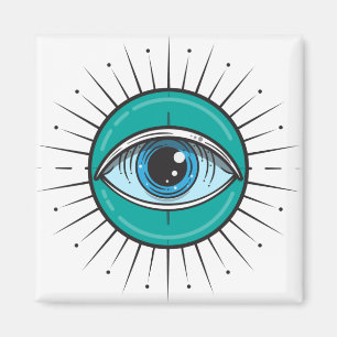 Die Ausrottung des bösen Auges Blau Magnet