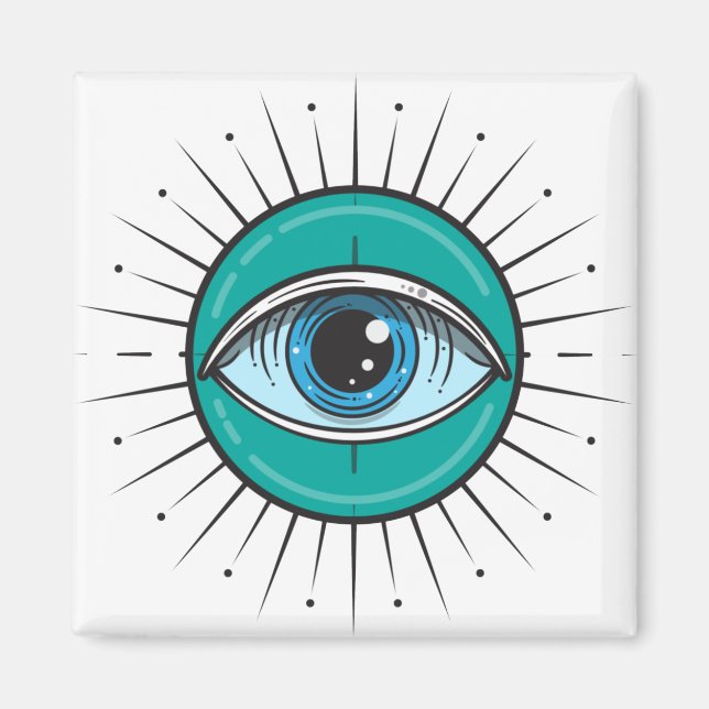 Die Ausrottung des bösen Auges Blau Magnet (Vorne)