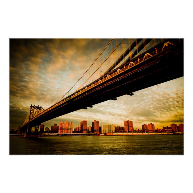 Die Aussicht auf die Brücke von Manhattan von der  Poster (Vorderseite)