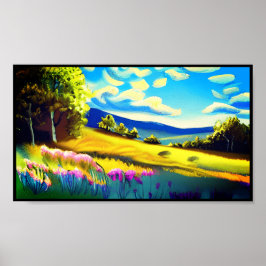 Die Aussicht auf die Landschaft des Hügels Poster