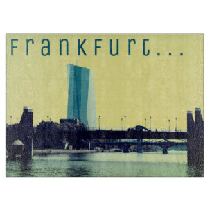 Die Aussicht auf Frankfurt und den Fluss Schneidebrett
