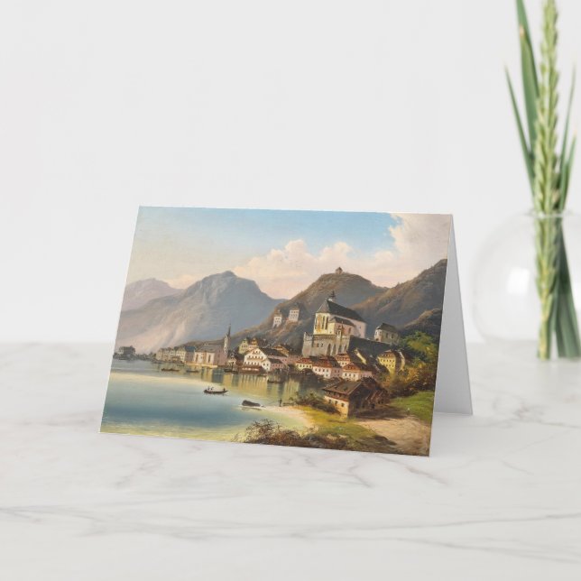Die Aussicht auf Hallstatt | Johann Wilhelm Jankow Karte (Vorderseite)