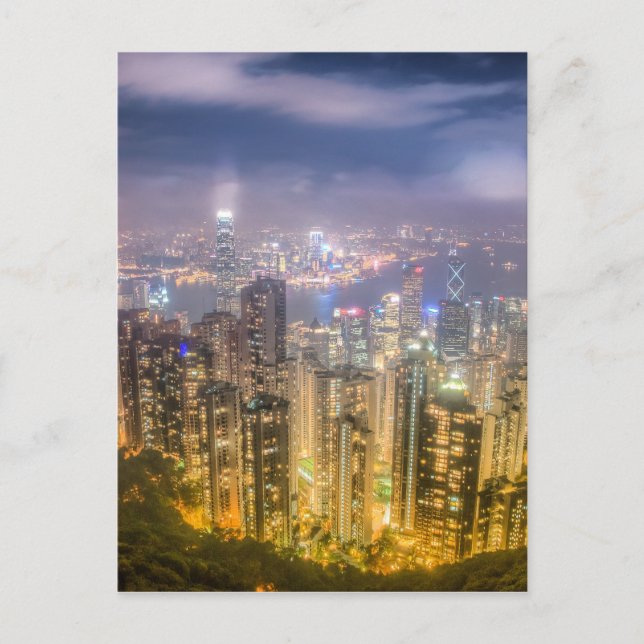 Die Aussicht auf Hongkong vom Peak Postkarte (Vorderseite)
