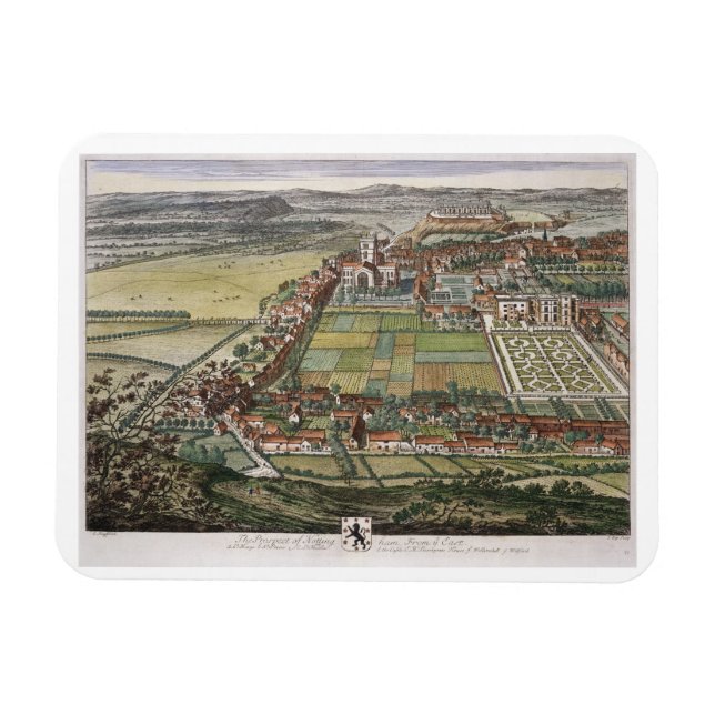 Die Aussicht auf Nottingham aus dem Osten graviert Magnet (Horizontal)
