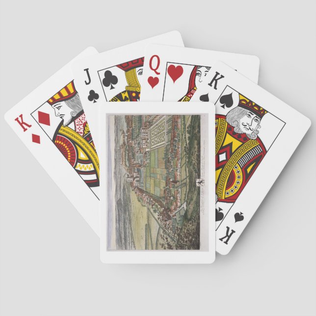 Die Aussicht auf Nottingham aus dem Osten graviert Spielkarten (Rückseite)