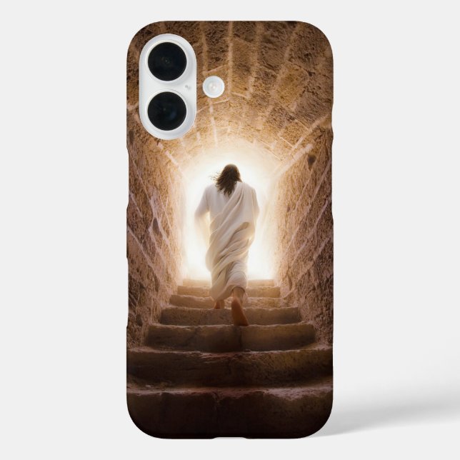 Die Aussicht - Jesus geht ins Licht iPhone 16 Hülle (Rückseite)