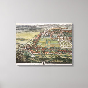 Die Aussicht von Nottingham vom Osten graviert Leinwanddruck
