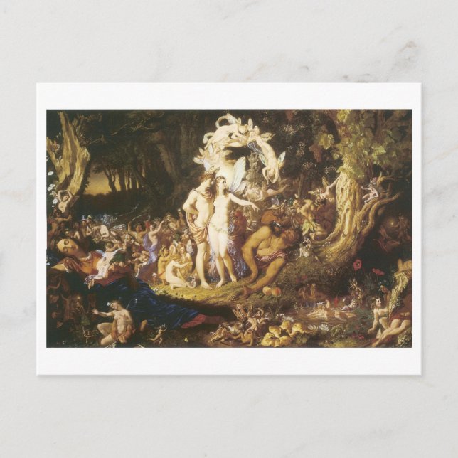 Die Aussöhnung von Oberon und Titania 1847 Postkarte (Vorderseite)