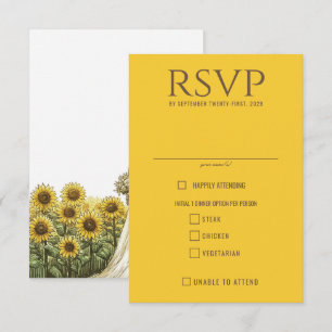 Die Auswahl an Sonnenblumenkuchen RSVP Karte