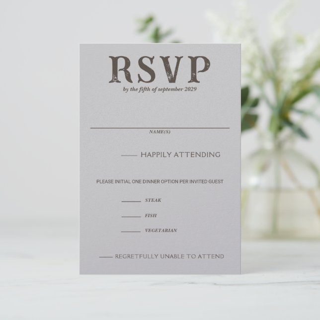 Die Auswahl an verschiedenen Restaurants RSVP Karte (Stehend Vorderseite)