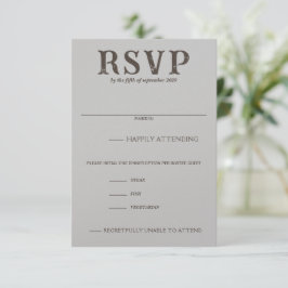 Die Auswahl an verschiedenen Restaurants RSVP Karte