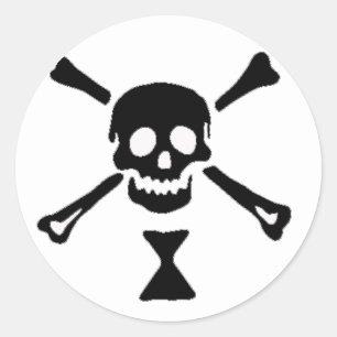 Die authentische Piratenflagge von Emanuel Wynne Runder Aufkleber