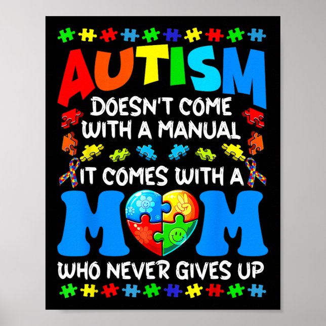 Die Autismus-Mama kommt nicht mit einem manuellen  Poster (Vorne)