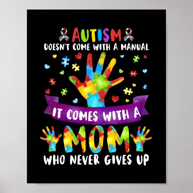 Die Autismus-Mama kommt nicht mit einem manuellen  Poster (Vorne)