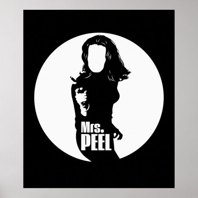 Die Avengers tv Mrs. Peel white Poster (Vorne)