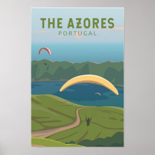 Die Azoren Portugal Reise Vintage Kunst Poster