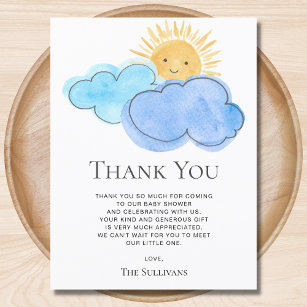 Die Baby-Dusche von Sunshine and Clouds Boy freut  Postkarte