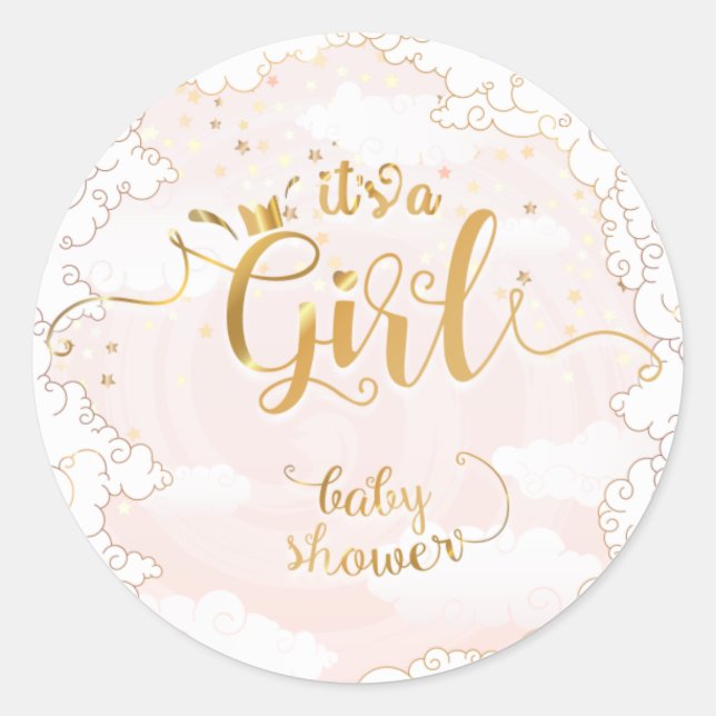 Die Babydusche von Girl- Princess Runder Aufkleber (Vorderseite)
