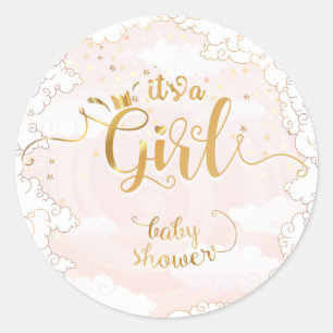 Die Babydusche von Girl- Princess Runder Aufkleber