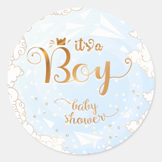 Die Babydusche von Jungen und Prinzen Runder Aufkleber (Vorderseite)
