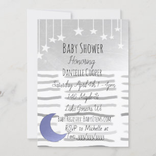 Die Babydusche von Sternen und Moon Boy Einladung