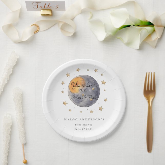 Die Babydusche von The Moon Stars Pappteller (Hochzeit)