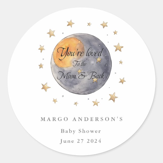 Die Babydusche von The Moon Stars Runder Aufkleber (Vorderseite)