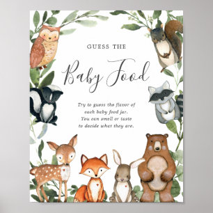 Die Babydusche von Woodland-Tieren empfiehlt das B Poster