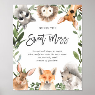 Die Babydusche von Woodland-Tieren empfiehlt das B Poster